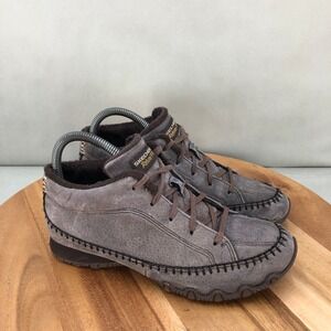 Skechers Totem Pole Chukka Biker Boots Relaxed Fit Leather Brown Womens Size 8
